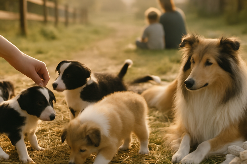 Sozialisation der Welpen bei Petersberg Collies